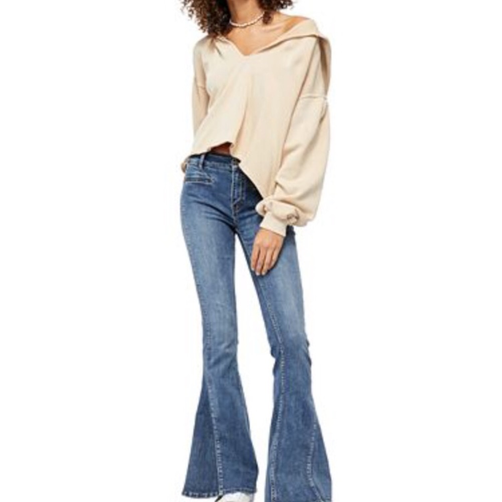 Free People Dream Lover Flare Jeans High Rise NWT - Picture 4 of 5